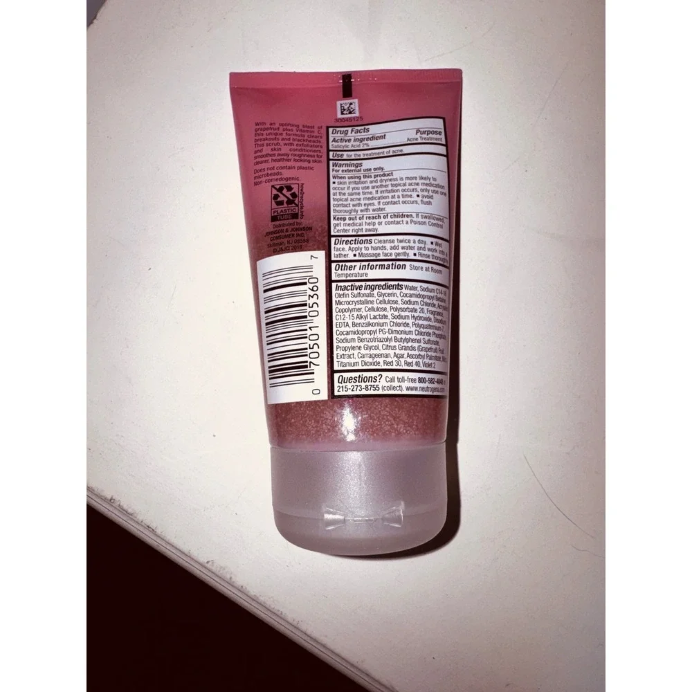 Neutrogena Oil-Free Acne Wash Pink Grapefruit Foaming Scrub 4.2oz Salicylic Acid